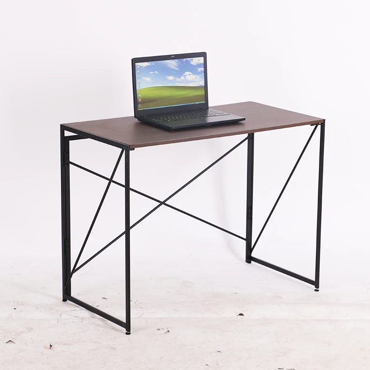 Wholesale iron wood foldable folding home office modern design notebook writing computer desk table