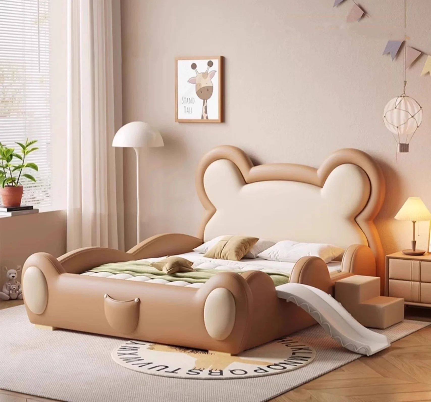 Hot Sales Children Animal Shaped Beds for the Kids New  Bear  Design Bed Boy Lovely Double Kids Bed Bedroom Furniture Set