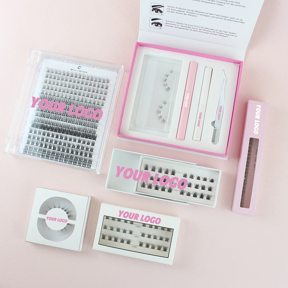 Wholesale private label Individual Eyelash Clusters pre cut girl Segmented lashes new diy eyelash extension kits Good quality