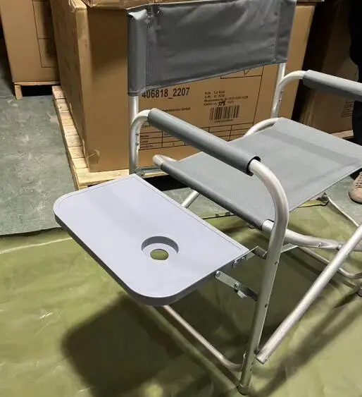 Heavy Duty  Lightweight Folding Directors Chairs Outdoor, Aluminum Camping Chair with Side Table