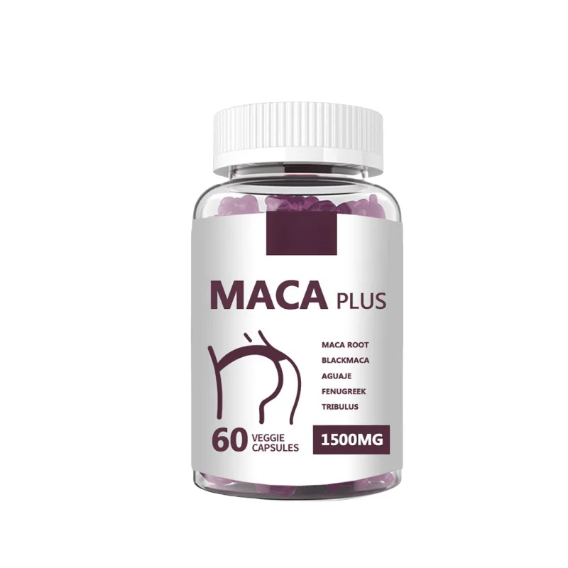 Custom private label herbal supplement Black Maca root capsules, suitable for strong men strength and women with enlarged hips