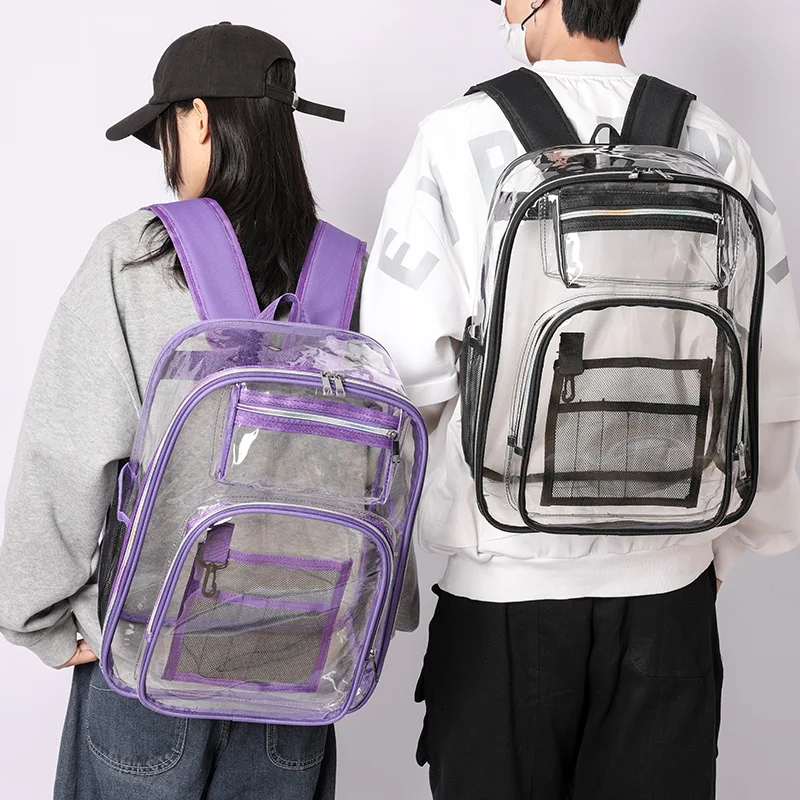 2023 Bestwill clear Waterproof Transparent PVC boys custom bookbags book children schoolbag backpack kids bag School Bags