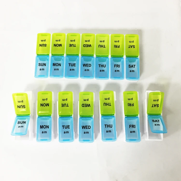 Detachable Plastic weekly 14 cases medicine pill box weekly pill box  Container  storage