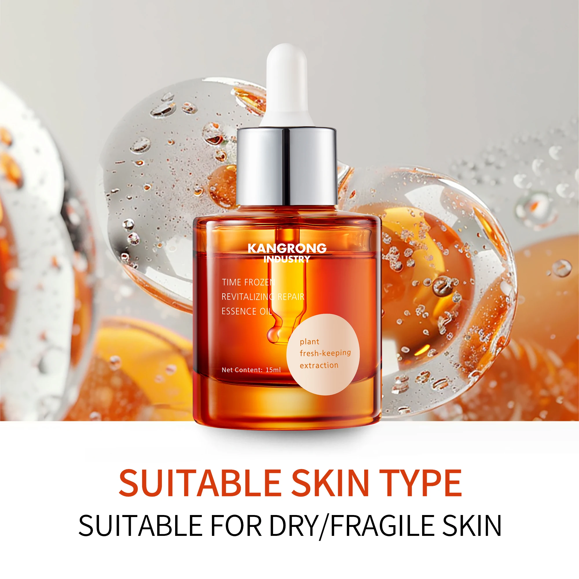 Private Label Face Essence Oil for Anti-Aging Acne Dark Spot Remover Rose Black Tea Yeast Extract Sensitive Skin