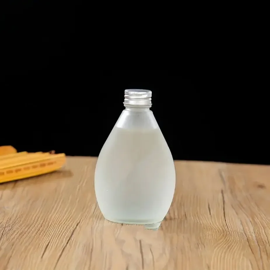 Custom color empty round glass shampoo 150 200 350 750 ml bottle boston round glass bottles with aluminum cap