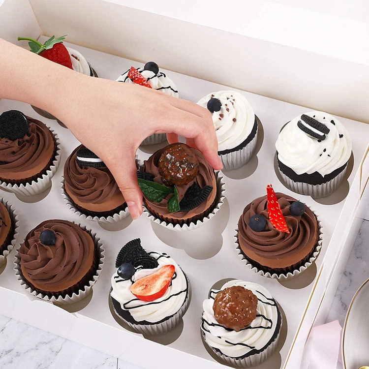 10 комплектов Gebakjes Snoepjes afhaaldoaldoen Cupcake Bentoboxen Met Doorzichtig Deksel En Cupcakegaten
