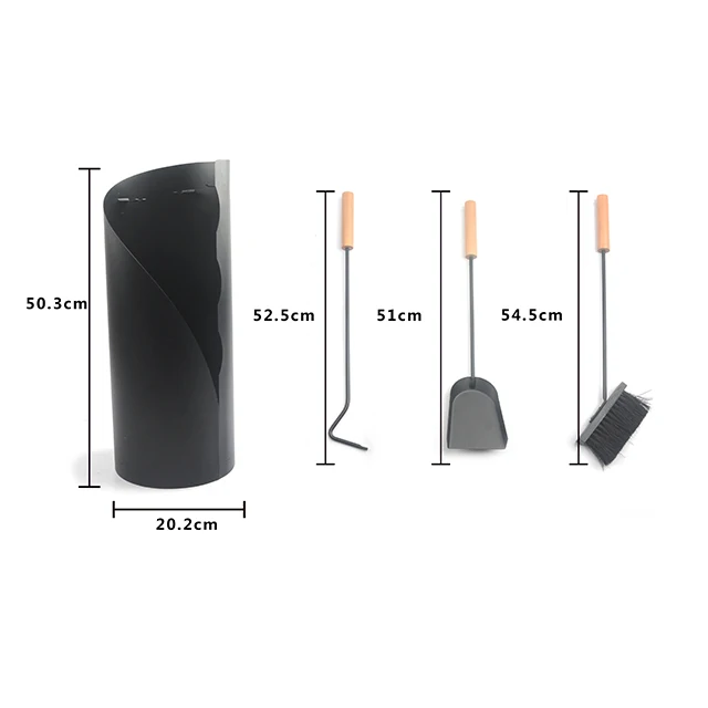 High Quality Black Metal Fireplace Tools Set