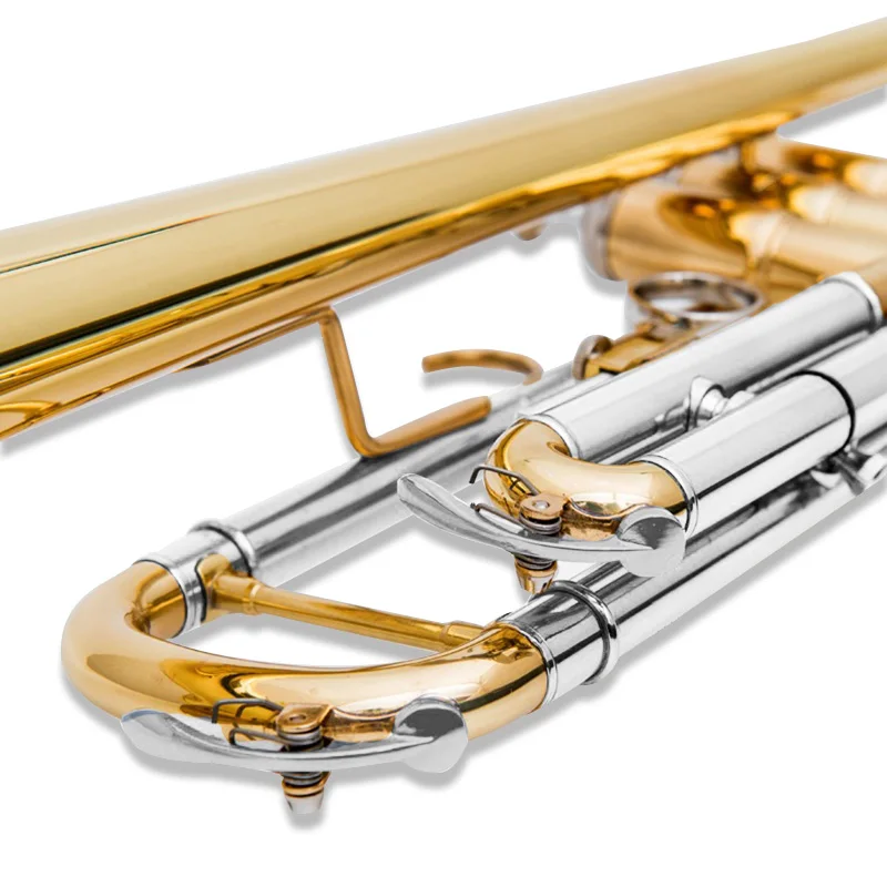 Aiersi Brand Yellow Brass Trumpet Musical Instruments Gold Lacquer  Body