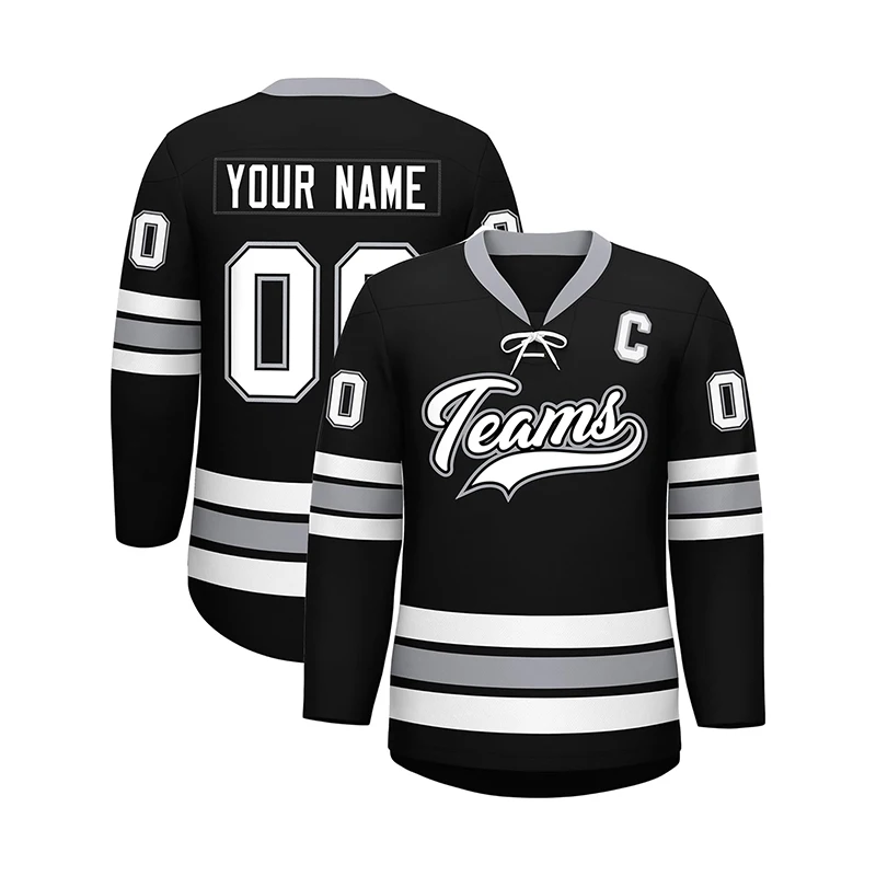 Factory Professional Customized Blank Youth Hockey Jersey Embroidery Sublimation Logo Polyester Tackle Twill Ice Hockey Jersey