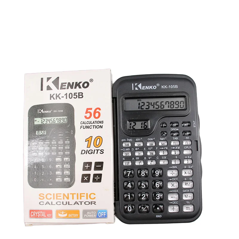 KK105B Dual Screen Time Display Transparent Key Scientific Computer Student Exam Special Function Calculator
