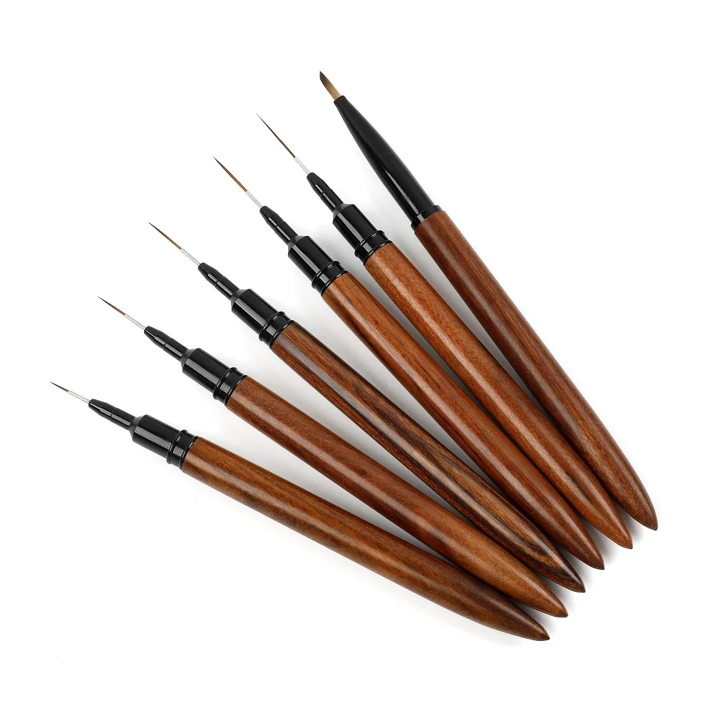 BQAN Private Label Custom Logo Nail Art Brushes Wooden Handle Nail Liner Brushes Nail Painting Aquarell Builder Gel Brush