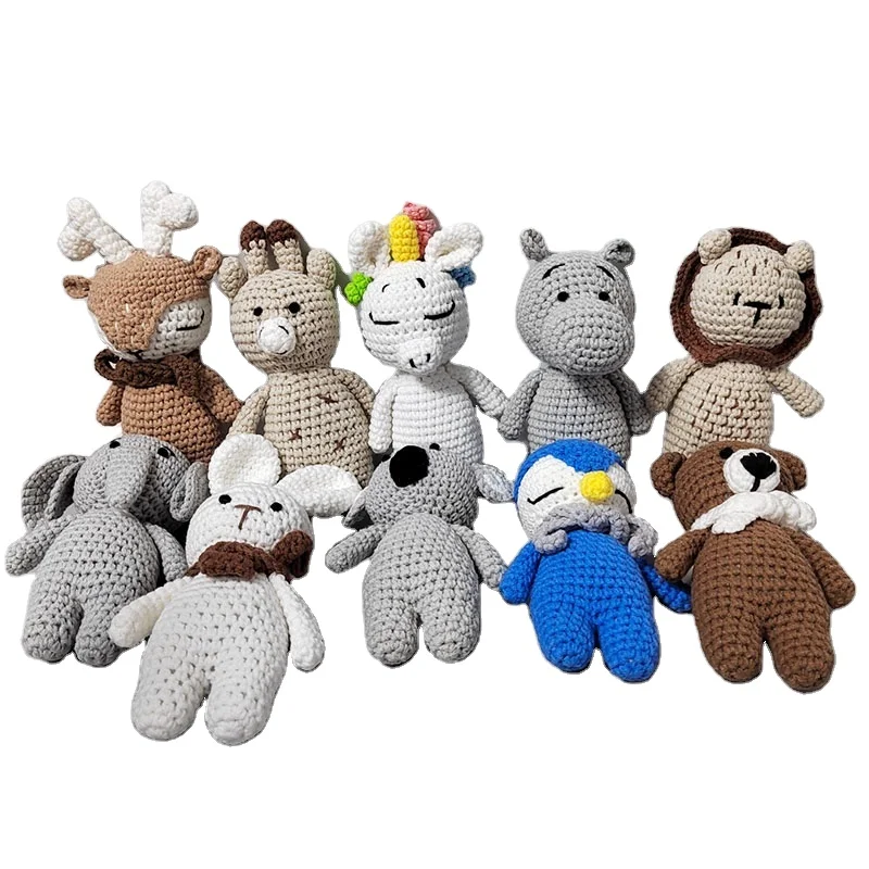 TK Hand Knitting Crochet Stuffed Animal Amigurumi Vintage Yarn Craft Toys for New Born Baby Gifts Education Set