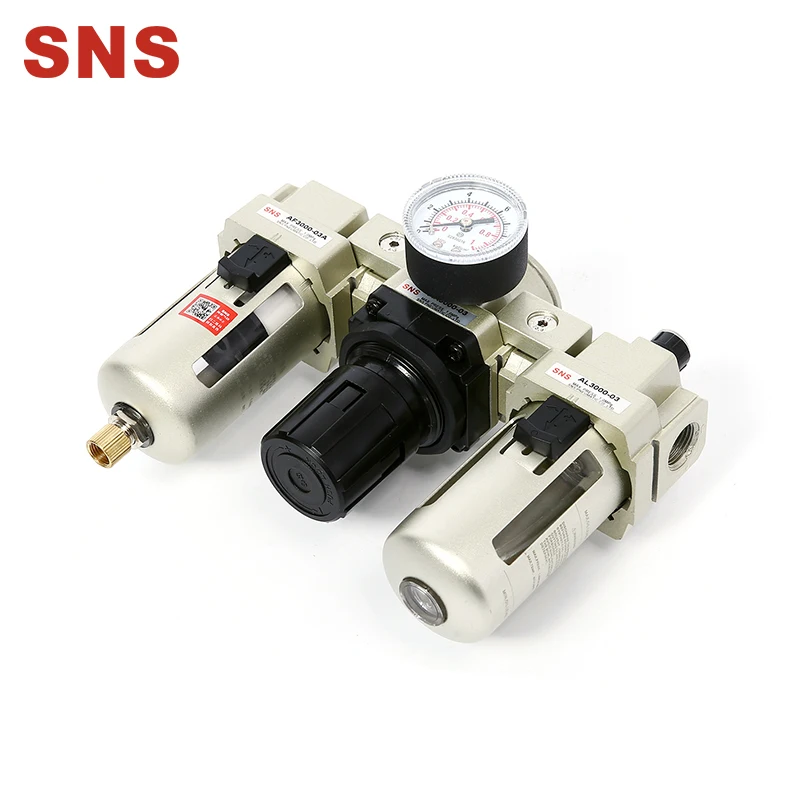SNS Three Units FRL Air Source Treatment Air Filter Regulator Iubricator