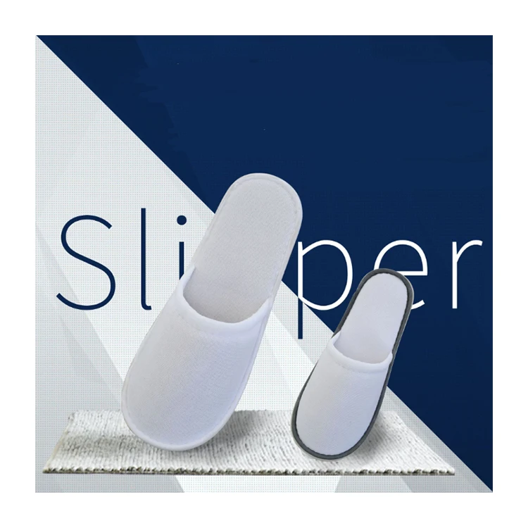 Custom Spa Guest Comfortable White Four Season Bathroom Soft Slippers For Hotel Disposable