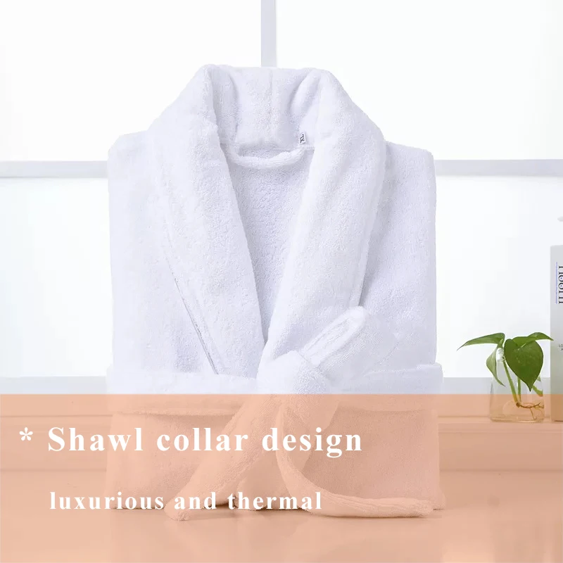  Unisex Custom Logo Extra Large Bath Robe Soft Breathable 100% Cotton Terry Bathrobe for Women and