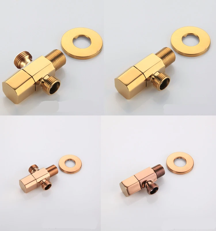 Rose Gold Angle Valve Bathroom Shut Off Water Stop Valve Brass