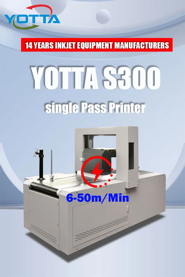Высокоскоростной Однопроходный цифровой струйный принтер Yotta S300 Cmyk пластиковая картонная коробка для еды