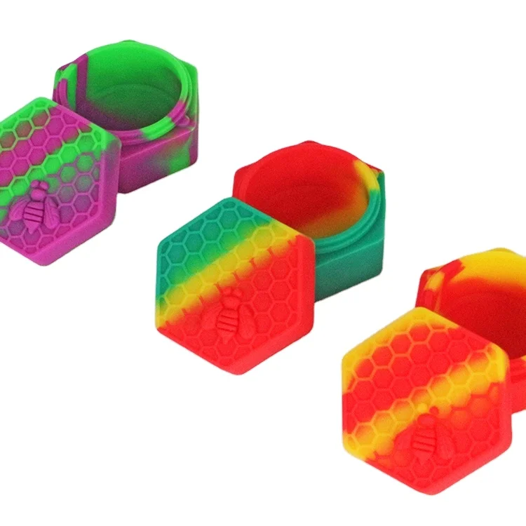 New Arrival 25-26ml Colorful E-cigaretteSilicone Wax Container Good Quality Silicon Box Solid Silica Gel Fume Oil Boxes