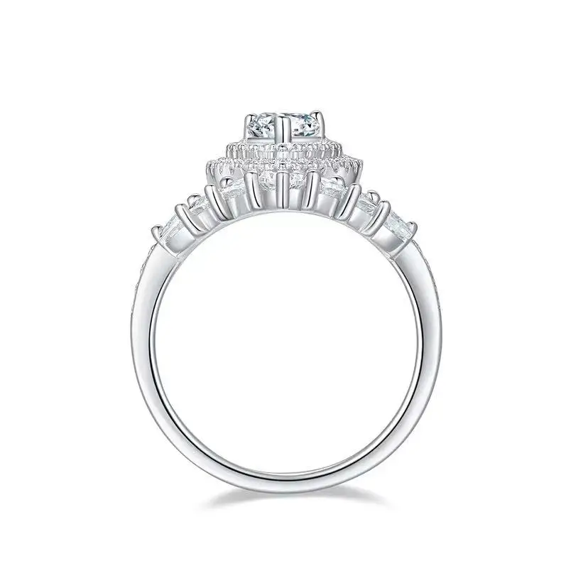 1carat 925 silver jewelry s925 plated white gold engagement vvs diamond rings yellow pink blue pear marquise cut moissanite ring