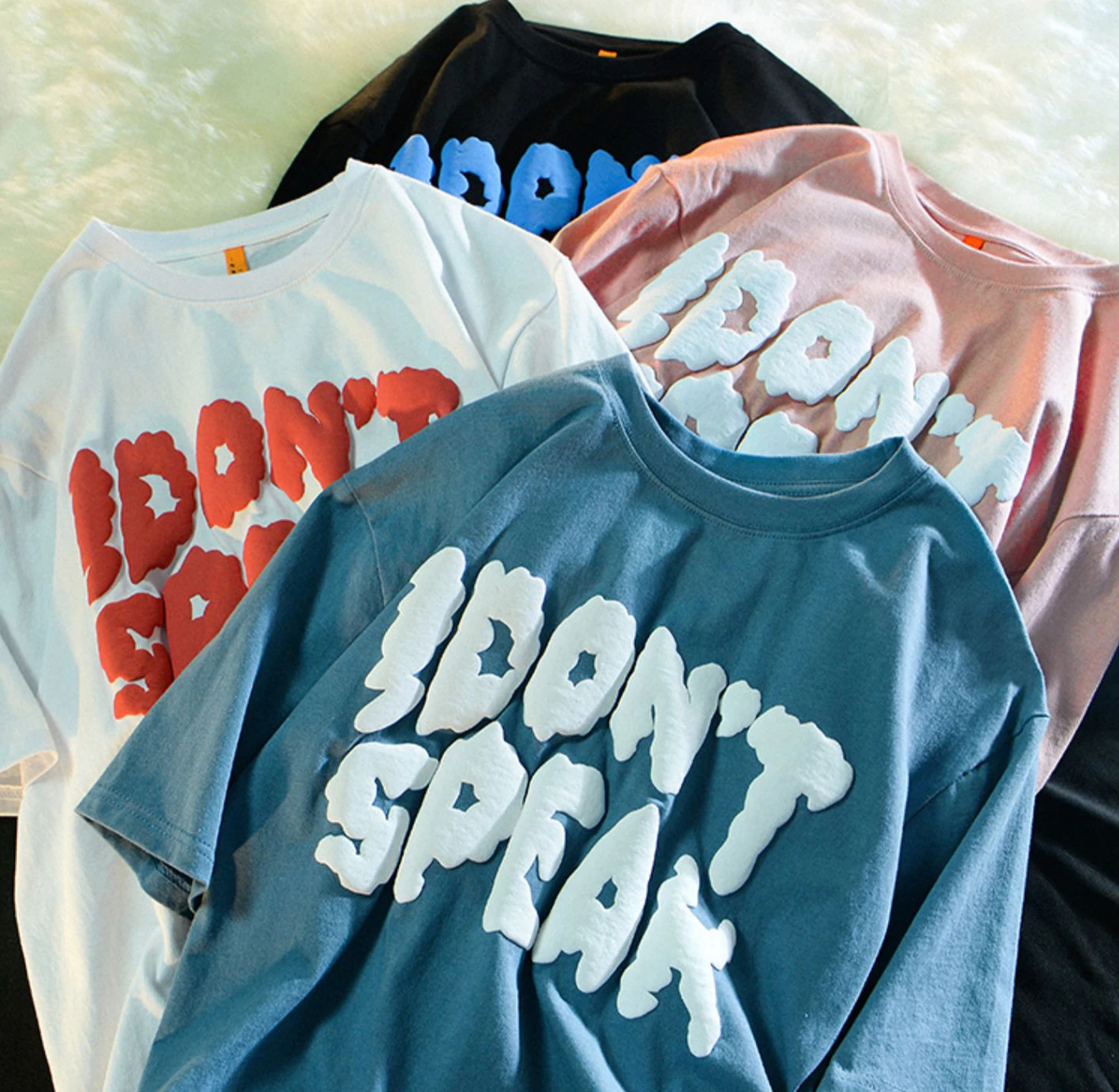 Puff Print T Shirt Acid Wash Custom Puff Print Oversized Tee 3D Puff Print Machine for T Shirt