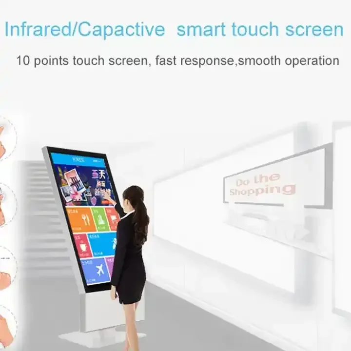 Portable All In One Computer Interactive Information Lcd Advertising Player Digital Kiosk Touch Screen Kiosk