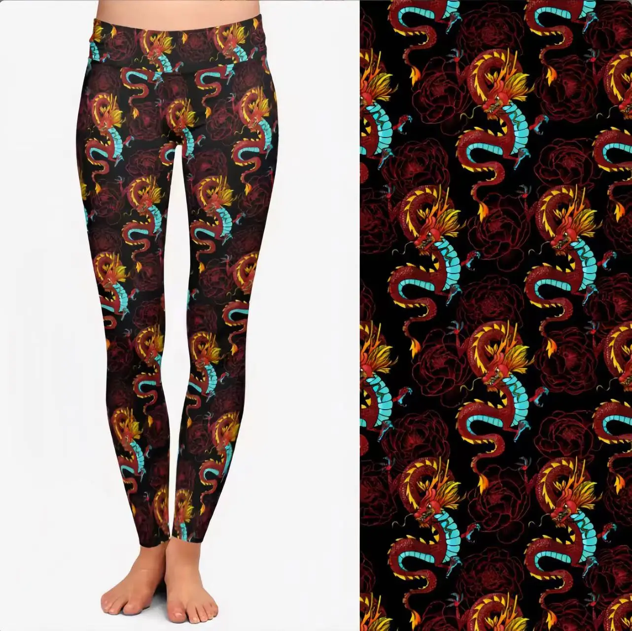 Dropshipping Factory Direct Sale 92% Polyester 8% Spandex Soft Fabric High Waist colorful sugar cat skull Leggings