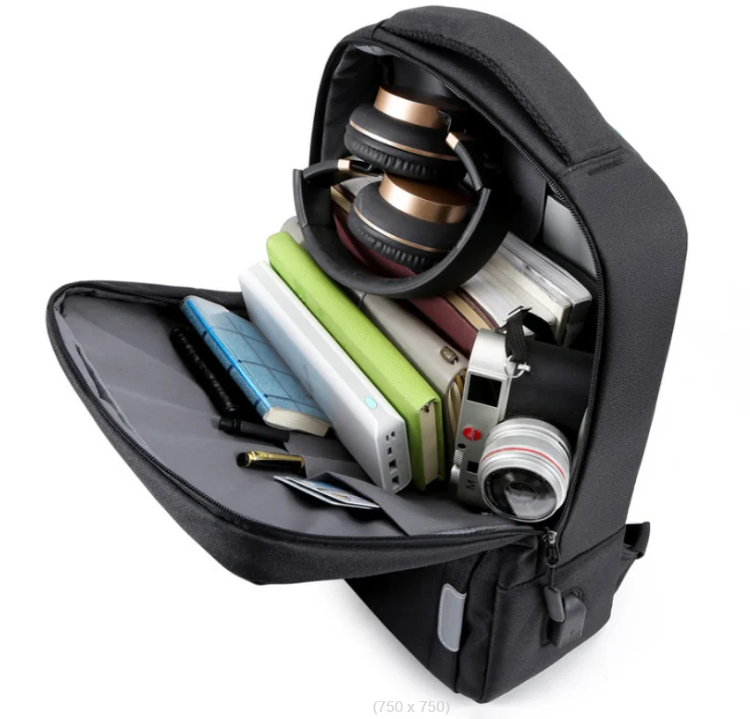 Light weight men Business travel Nylon waterproof anti-theft laptop backpack bag with USB Charging Port