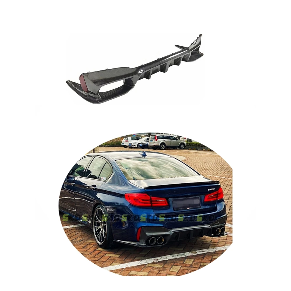 Shark Dynamic 3D Design Carbon Fiber Rear Bumper Lip Diffuser For BMW 5 Series G30 17-ON Rear Lip