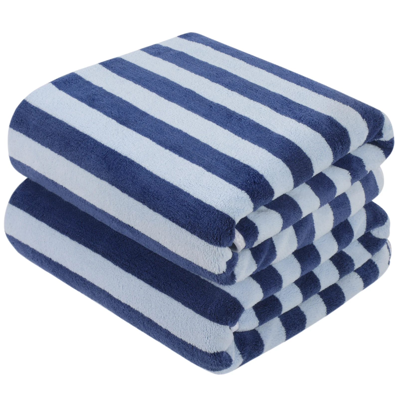 Wholesale Large Microfiber Hotel Bule Stripe Pool Bath Towel For Outdoor