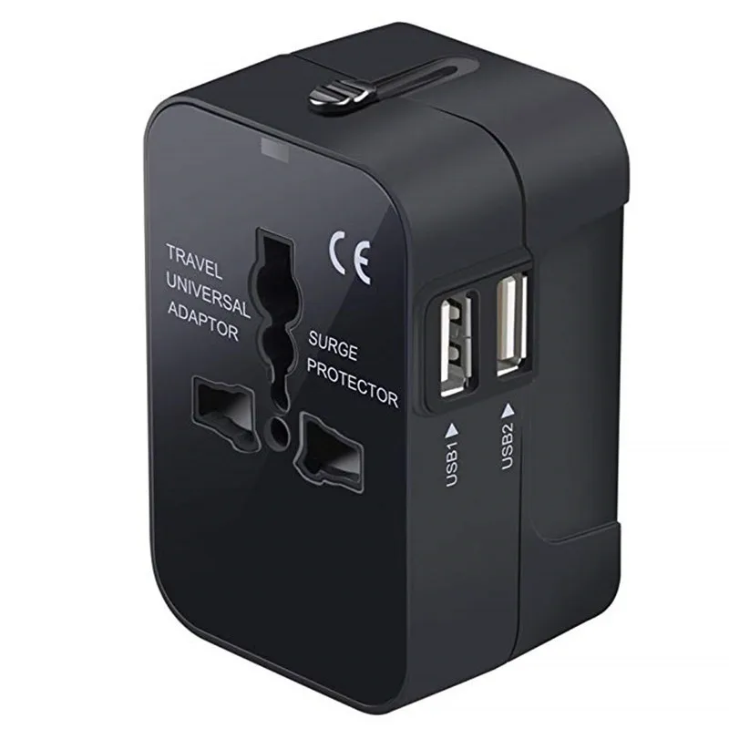 Universal Travel Plug Adapter 2USB Port World Travel AC Power Charger Adapter AU US UK EU Converter Adapter USB Charger