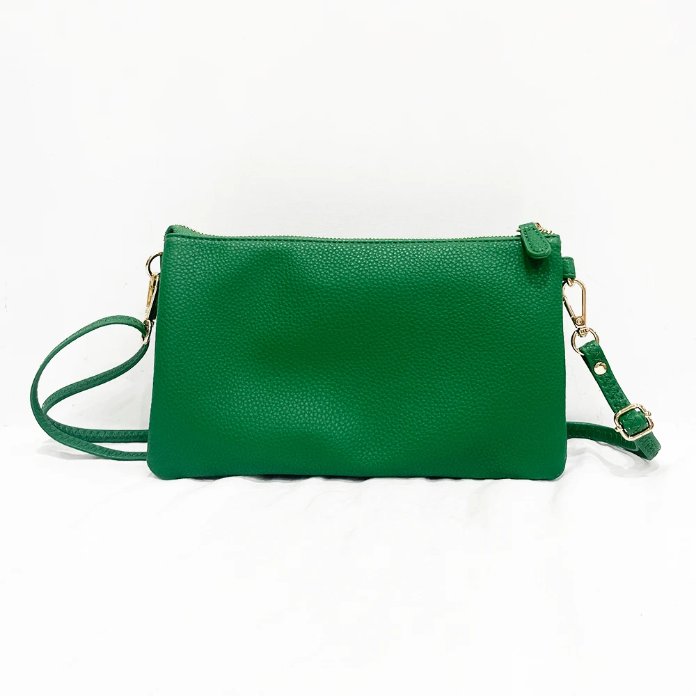 New Vegan Pu Zipper Cross-body Bag Hot Selling Women pure color purse Ladies Small Purse shoulder bag