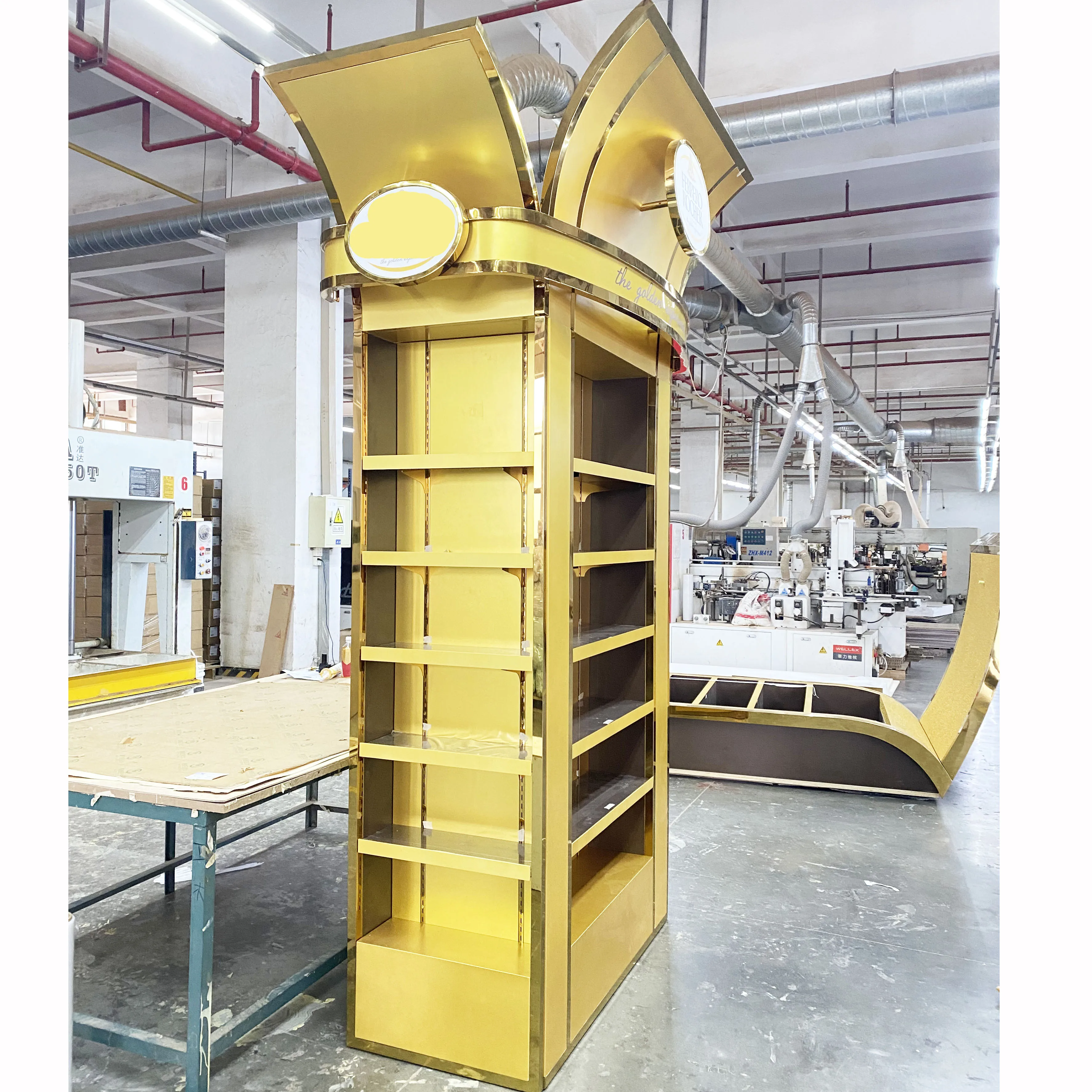 Factory Supply Metal Red Food Drinks Display Stand Candy Chocolate Display Racks