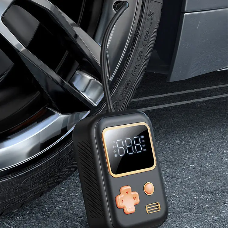 Car accessories mini portable car inflation pump LED wireless compressor electric car tire inflator pump vaccum tire inflator