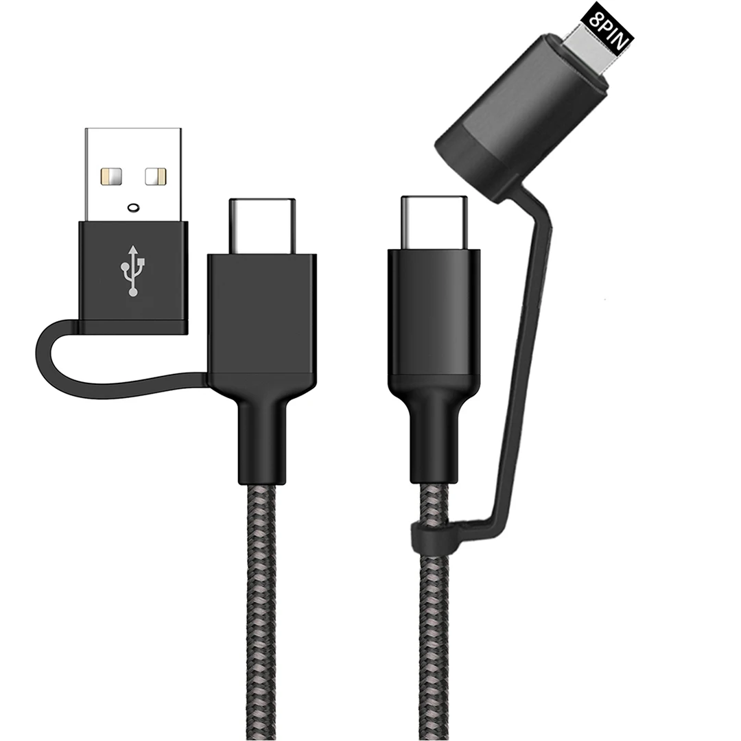 USB-кабель 4 в 1, 20 В, 3 А, кабель для быстрой зарядки и передачи данных
