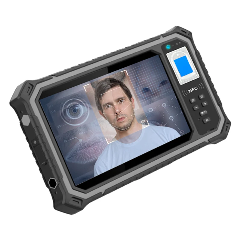 HUGEROCK B80 industrial rugged android tablet pc computer 8 inch fingerprint scanner nfc tags time attendance module