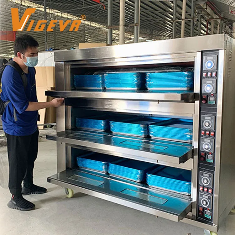 Высококачественная газовая/электрическая палубная печь Vigevr на 1/2/3 террас 2/4/6/8 лотков