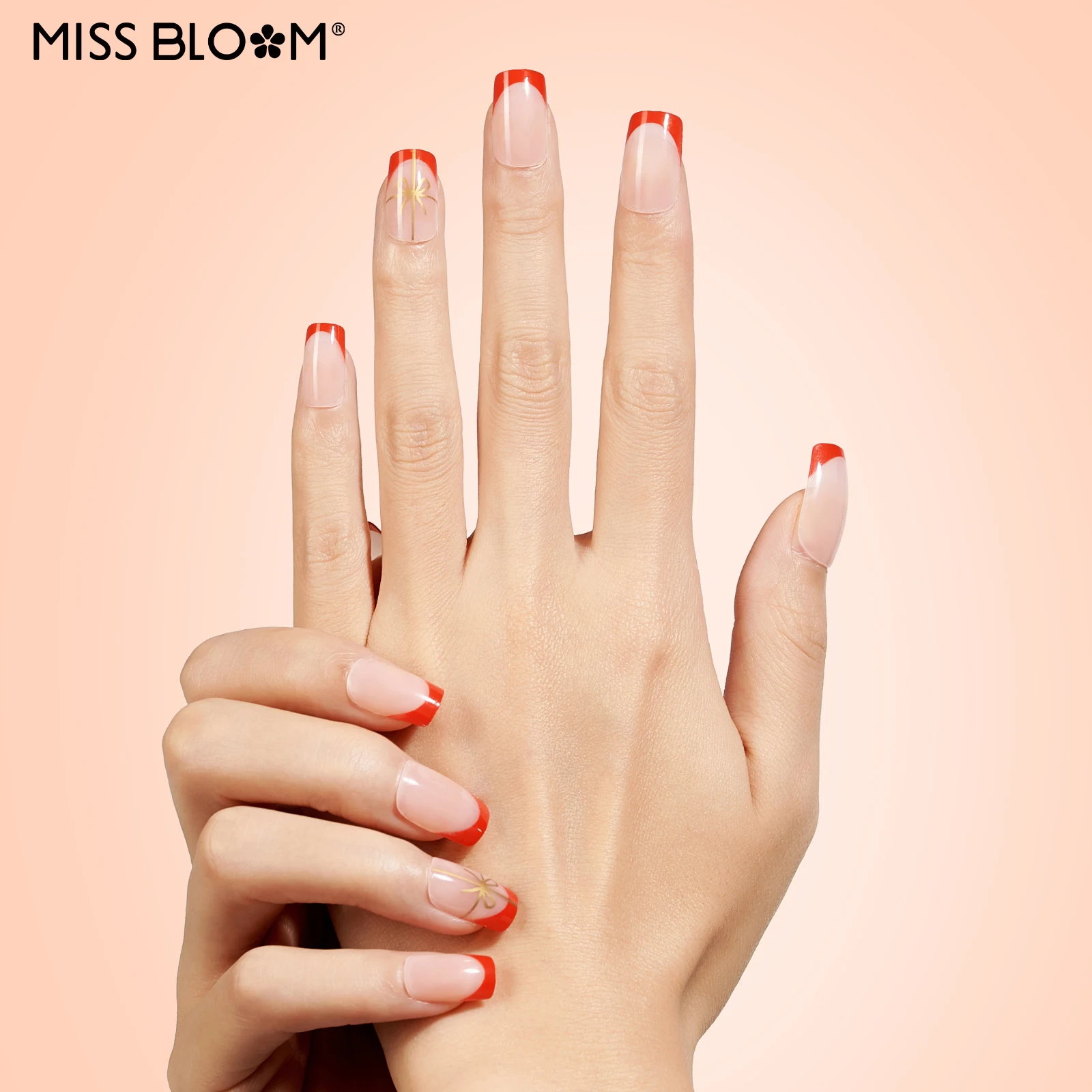 24 шт. рождественские длинные квадратные накладные ногти гелевые накладные ногти в красном французском стиле индивидуальный пресс на ногти частная этикетка