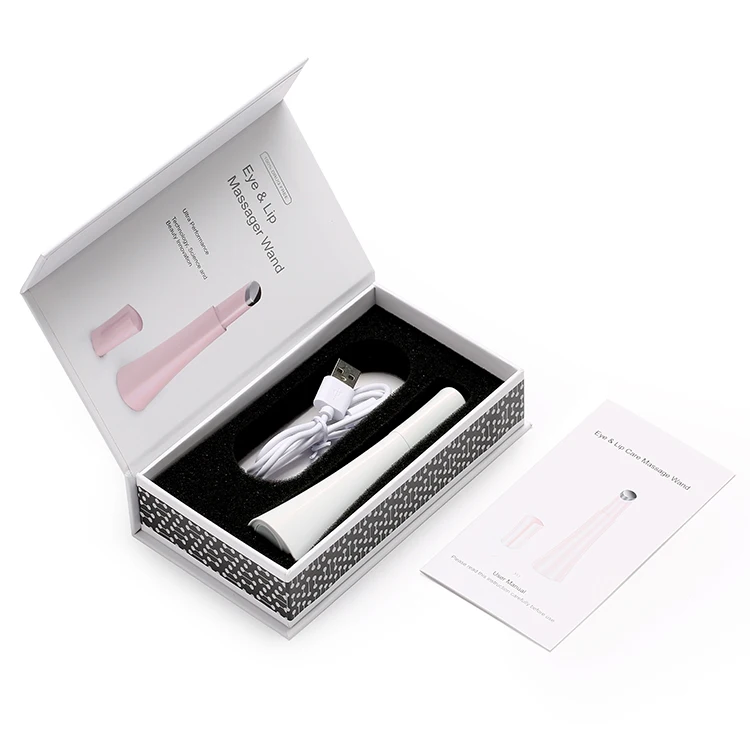 Eye Lip Massager Pen Anti Aging 3 Levels Vibrating Face Tools Eye Care Massage Heating Therapy Wand for Home Use Wrinkle Removal
