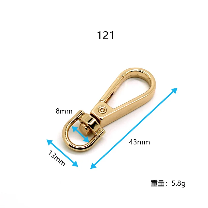 Лидер продаж, оптовая продажа, застежка для собак из цинкового сплава, 13 мм, поворотный карабин, металлический аксессуар для сумок