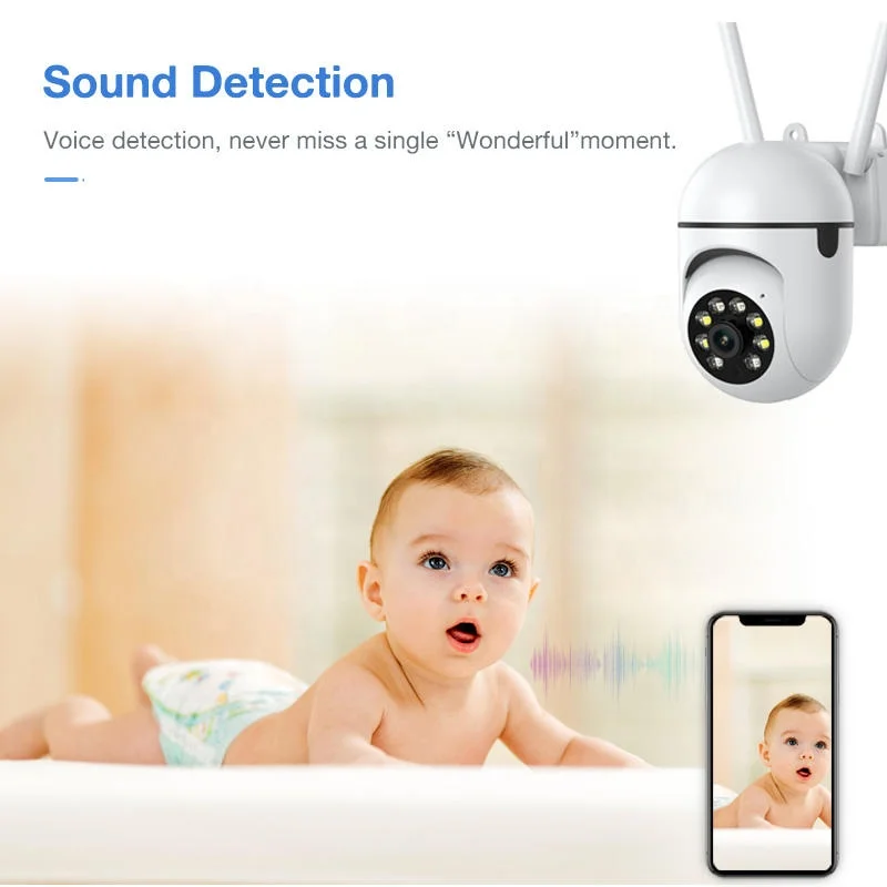 Home Security Built-in Microphone Wireless App Control 360 Degree Night Vision 1080P Panoramic Viewing Wireless Fish Eye Camera
