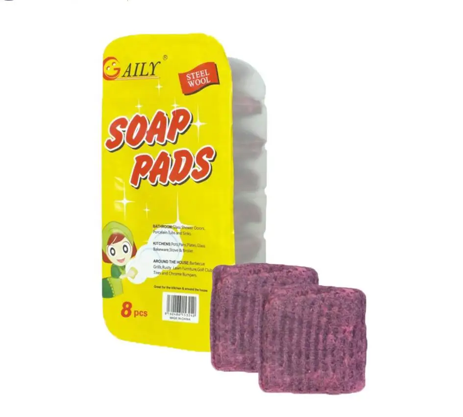 household products  steel soap pads steel wool ball/mesh scrubber/steel wire scourer  6pcs per plastic box