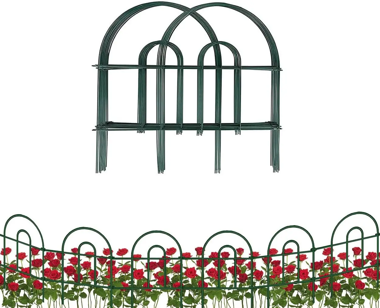 Decorative Garden Iron Fence Rustproof Green Iron Landscape Wire Folding Fencing Flower Bed Animal Barrier