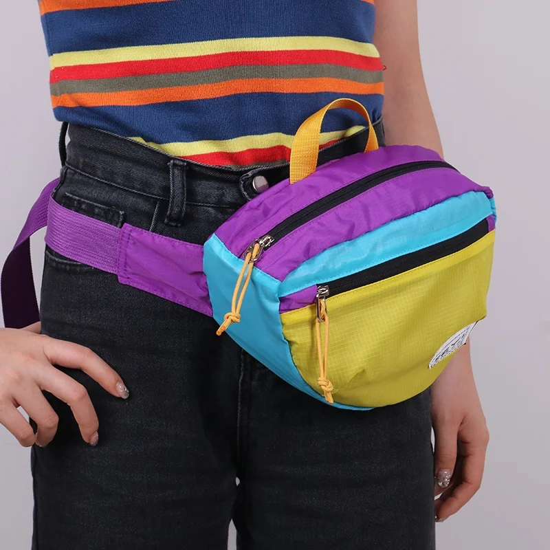 CHANGRONG Custom women men eco friendly Recycled nylon polyester Hiking Sports Zipper Fanny Pack Waist Bag Outdoor