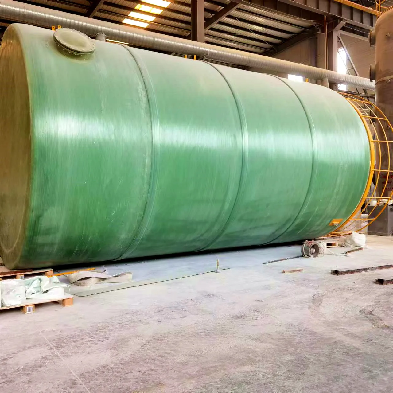 Customized 50m³ horizontal fiberglass water storage tank anti-leakage fiberglass chemical storage tank