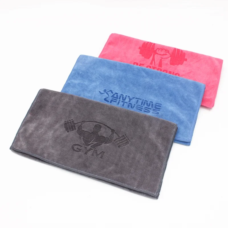 wholesale sweat absorbing printed microfiber sport fitness towel custom gym towel