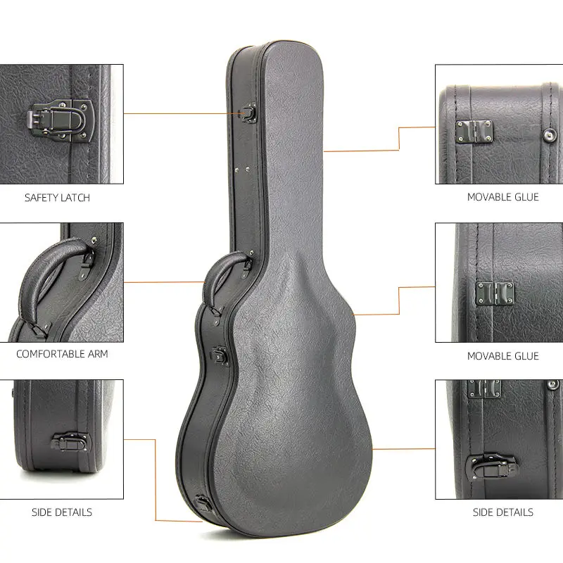 Custom Wholesale Waterproof And Shockproof High Quality Six String Folk Guitar Case Instrument Case