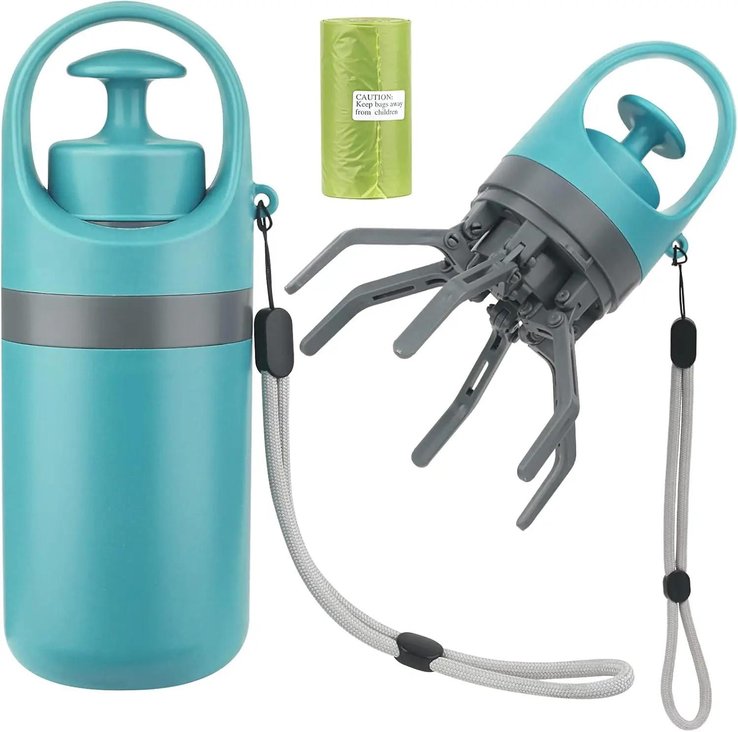Portable Dog Poop Scooper Sanitary Dog Waste Picker Upper with Bag Dispenser Convenient Pet Waste Cleaner for Dog Walkers