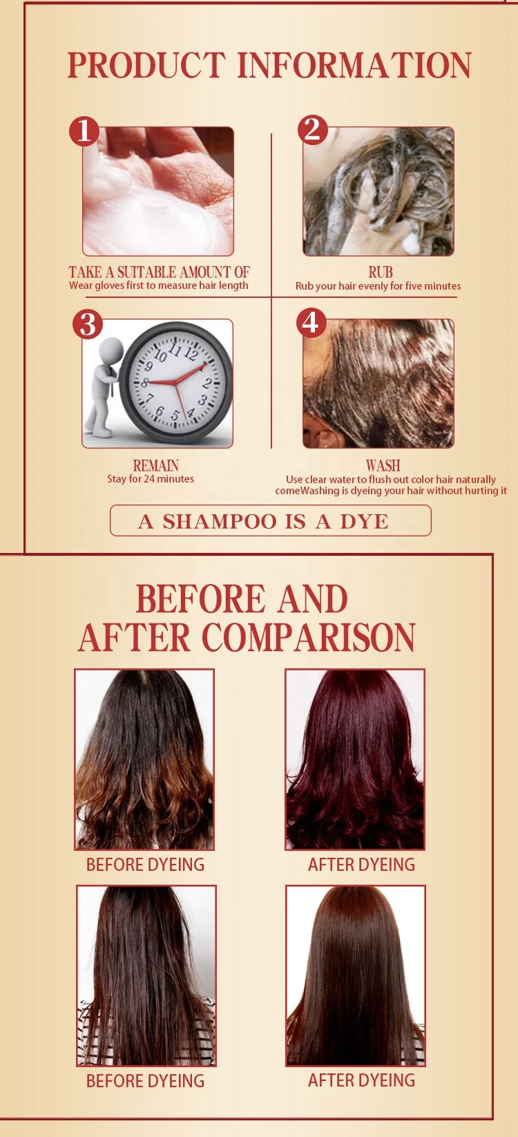 
Wholesale 500ml private label natural organic hair care product powerful long lasting color argan oil hair dye color shampoo 