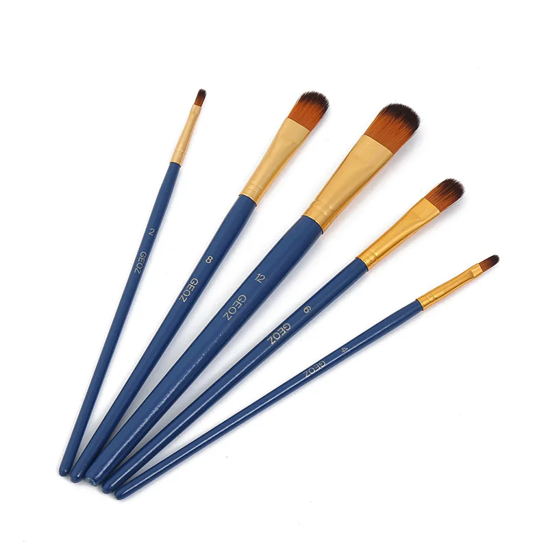 Paint Brushes Set 5 Pcs for Acrylic Oil Watercolor Face Body Gouache Painting Nice Gift Art hobbyist Kids Adults