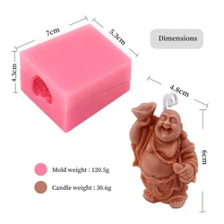 Hot-Selling Smiley Buddha Mold Silicone Candle Mold Suitable For Handmade Home Decoration And Religious Decoration